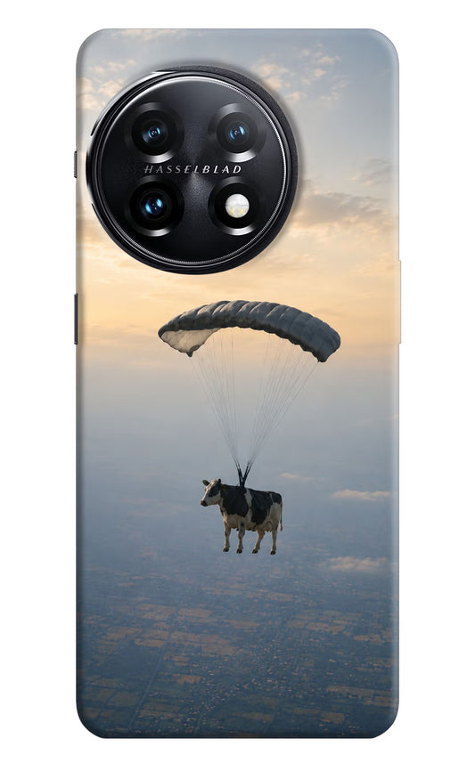 Skydiving Cow OnePlus 11 5G Back Cover