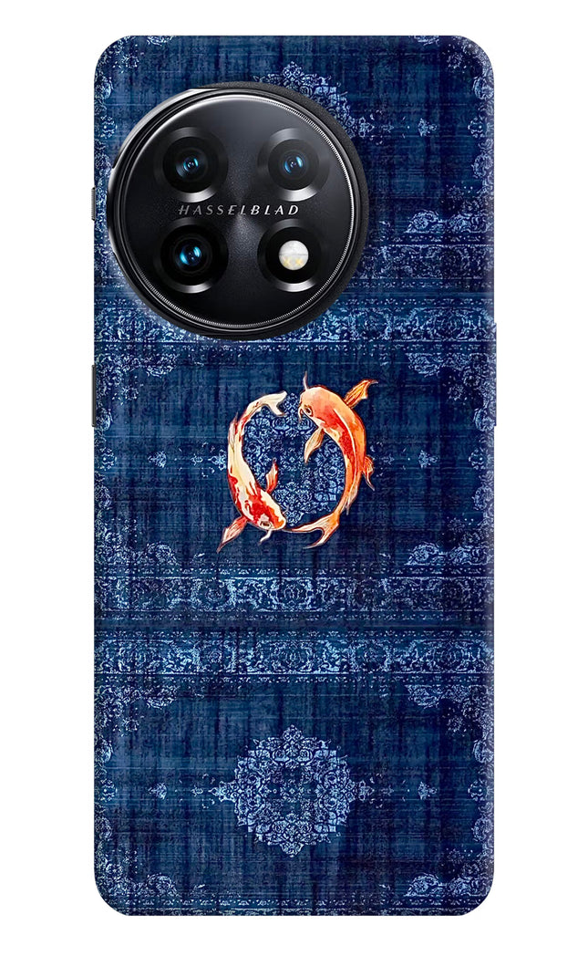 Koi Blue OnePlus 11 5G Hard Case Back Cover by Casekaro