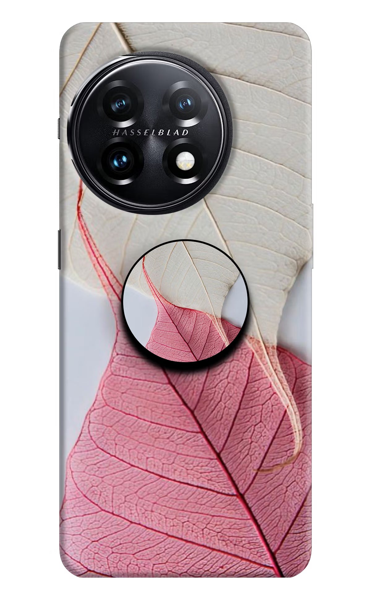 White Pink Leaf OnePlus 11 5G Pop Case by Casekaro