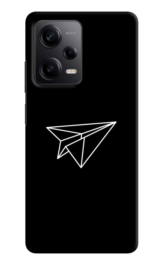 Paper Plane White Redmi Note 12 5G Hard Case Back Cover by Casekaro