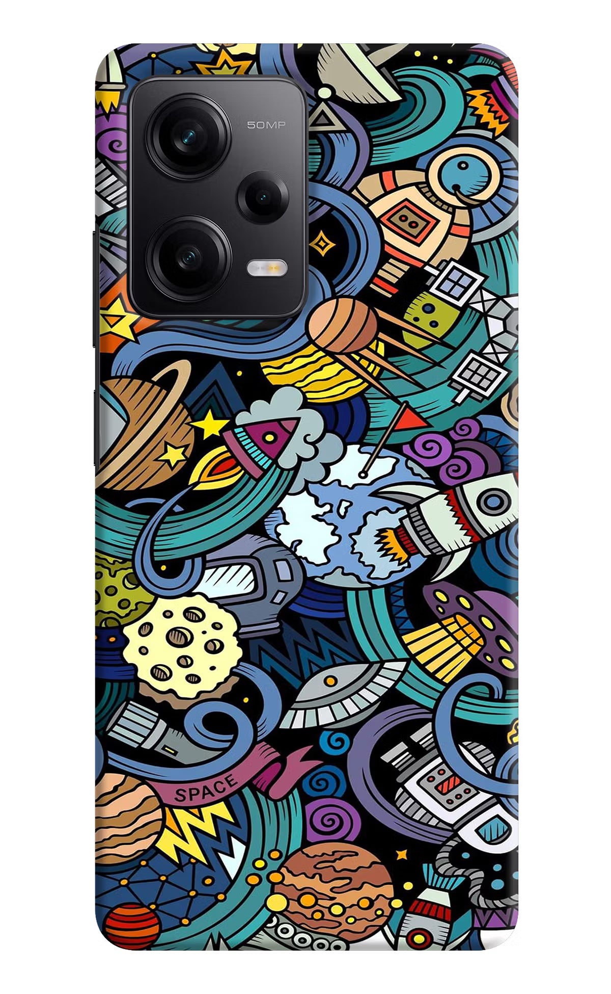 Space Abstract Redmi Note 12 5G Hard Case Back Cover by Casekaro