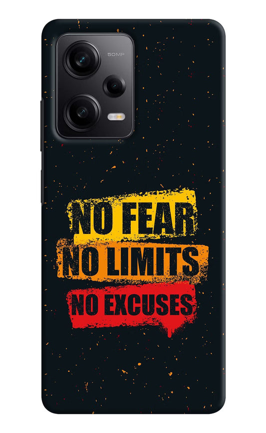 No Fear No Limits No Excuse Redmi Note 12 5G Hard Case Back Cover by Casekaro