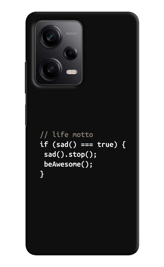 Life Motto Code Redmi Note 12 5G Hard Case Back Cover by Casekaro
