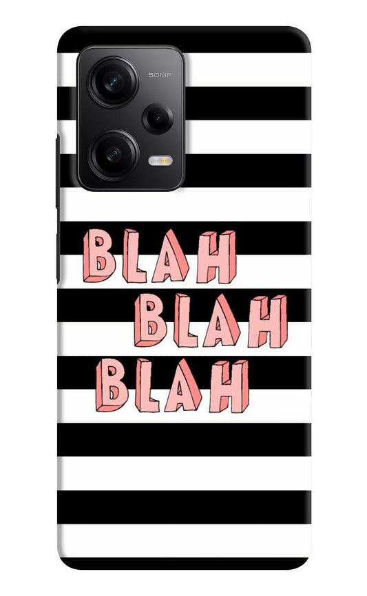 Blah Blah Blah Redmi Note 12 5G Hard Case Back Cover by Casekaro