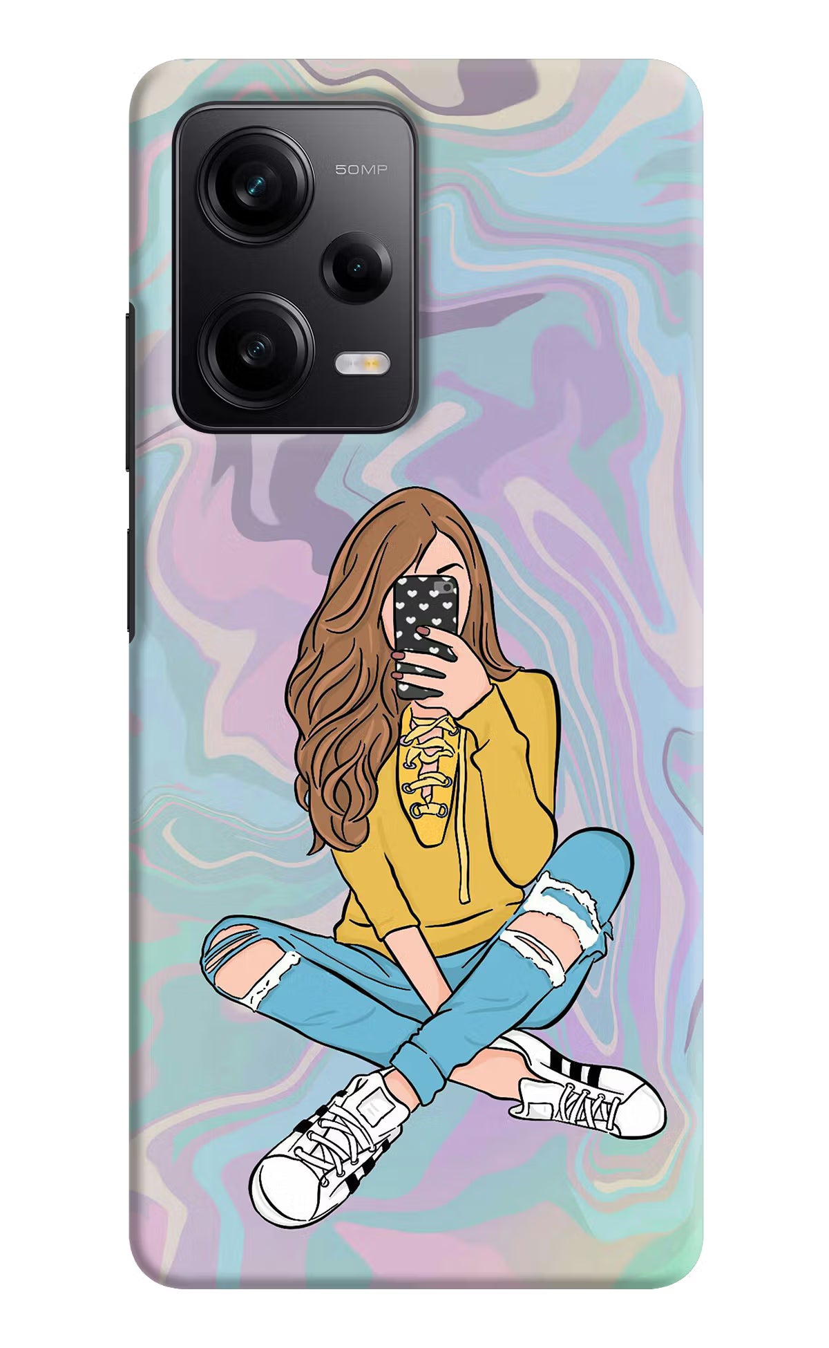 Selfie Girl Redmi Note 12 5G Hard Case Back Cover by Casekaro