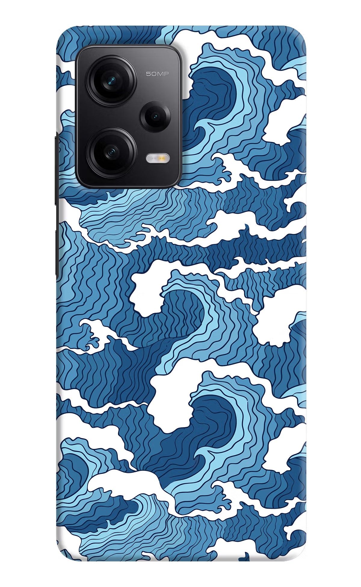 Blue Waves Redmi Note 12 5G Hard Case Back Cover by Casekaro