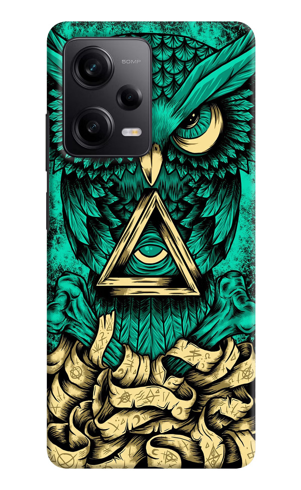 Green Owl Redmi Note 12 5G Hard Case Back Cover by Casekaro