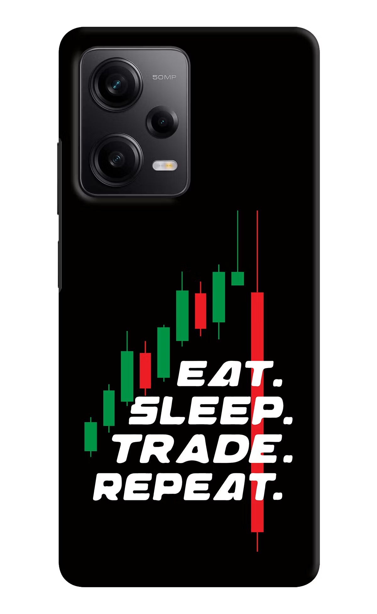 Eat Sleep Trade Repeat Redmi Note 12 5G Hard Case Back Cover by Casekaro