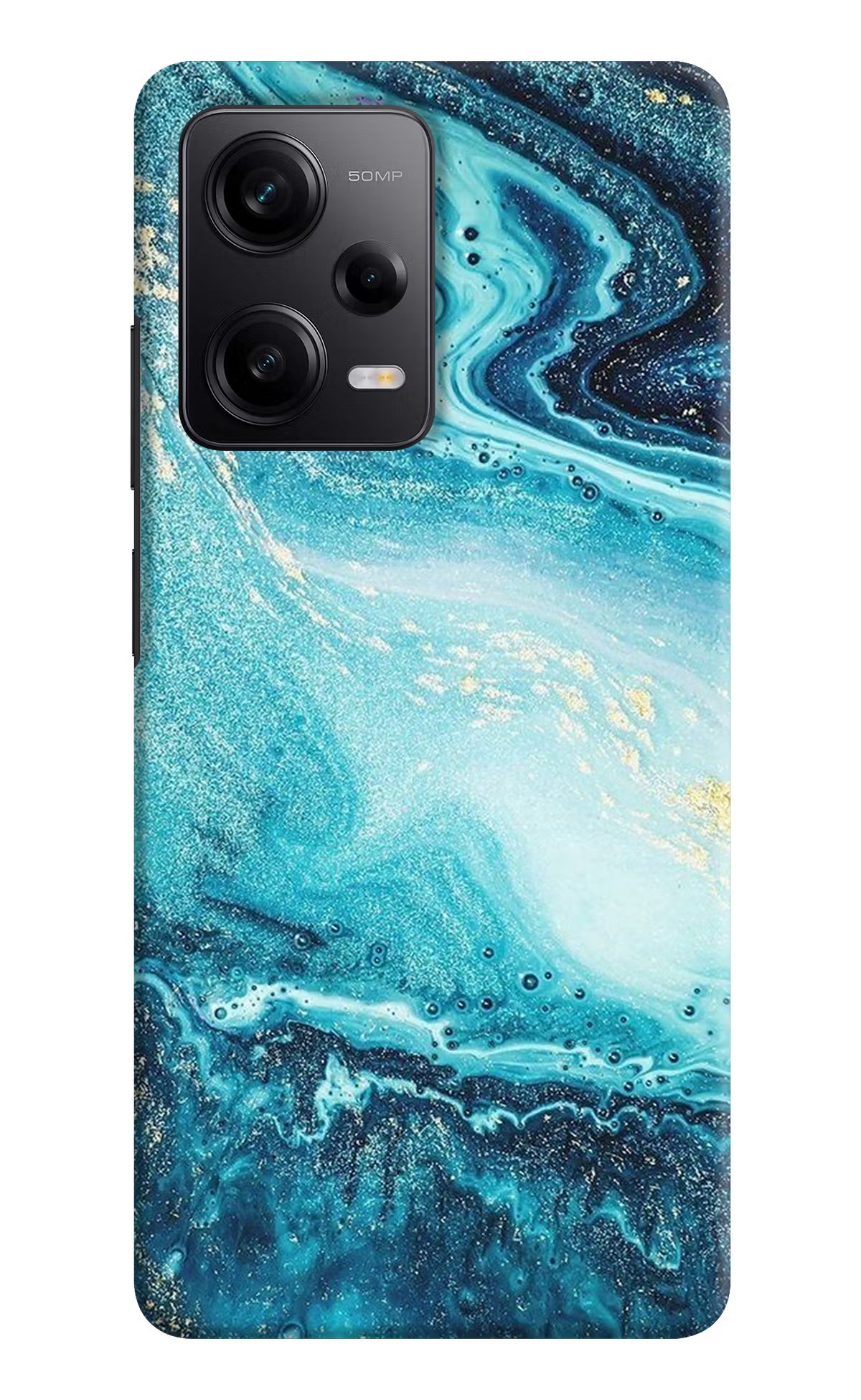 Blue Glitter Marble Redmi Note 12 5G Hard Case Back Cover by Casekaro