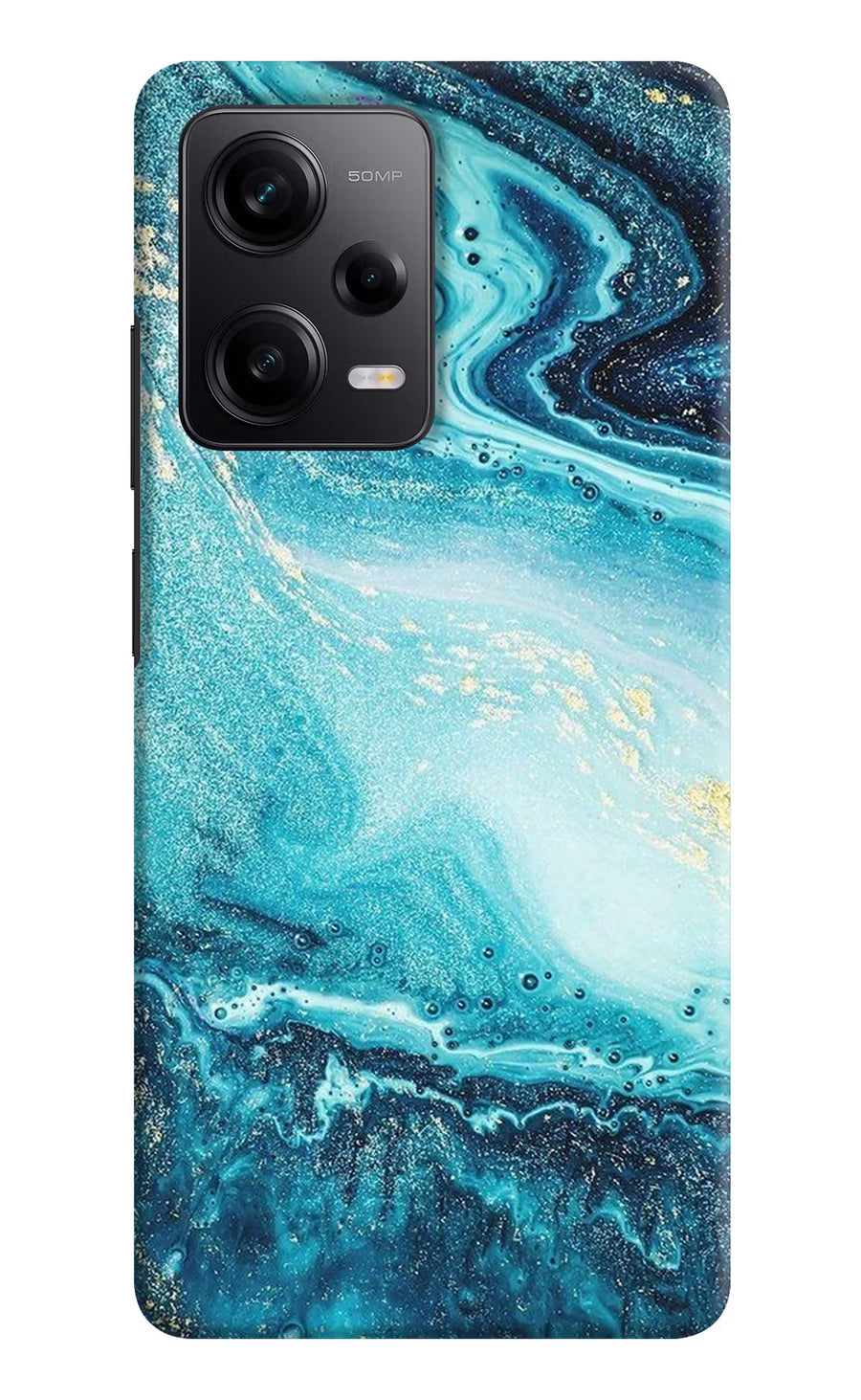 Blue Glitter Marble Redmi Note 12 5G Back Cover, Hard case