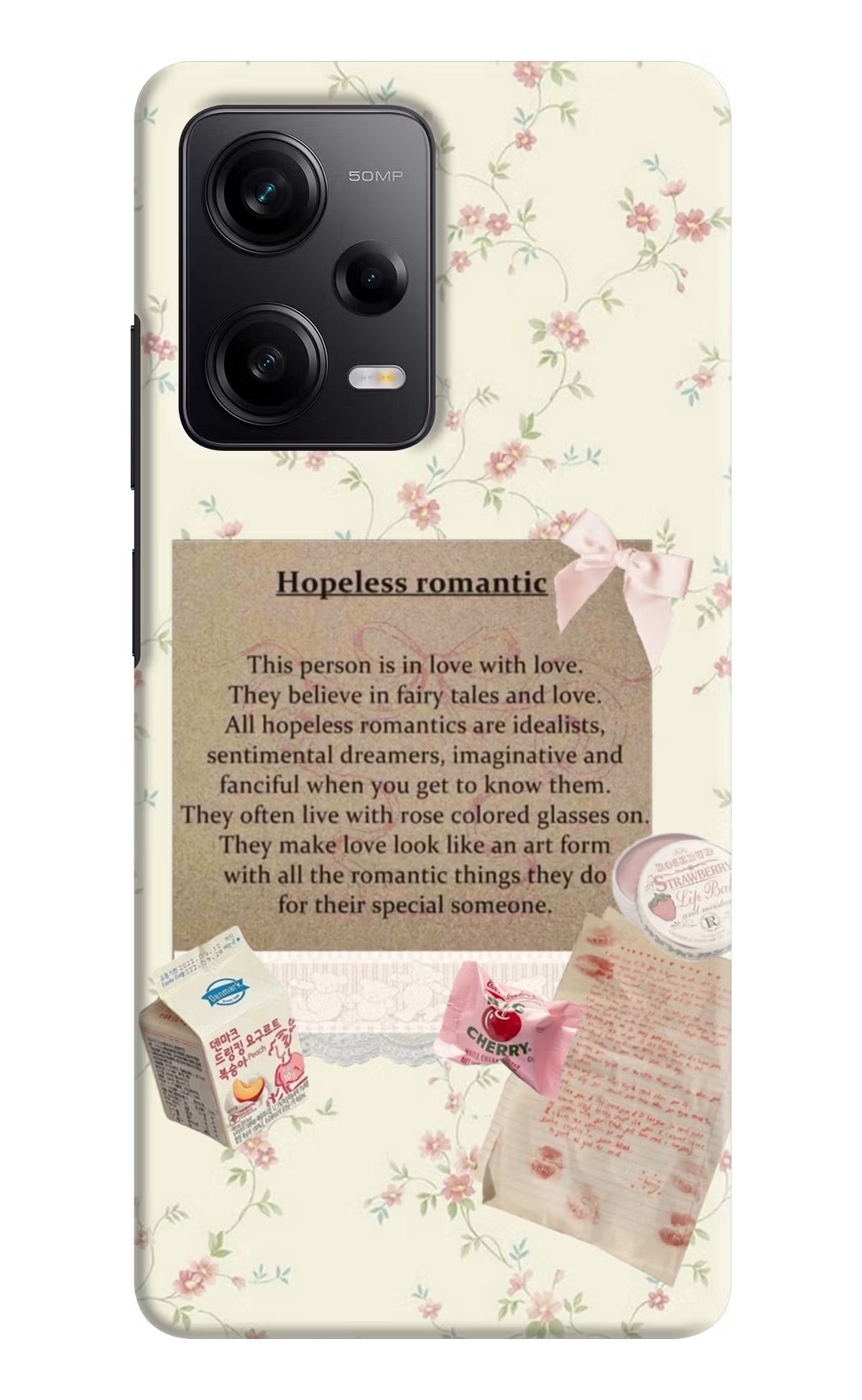 Hopeless Romantic Redmi Note 12 5G Hard Case Back Cover by Casekaro