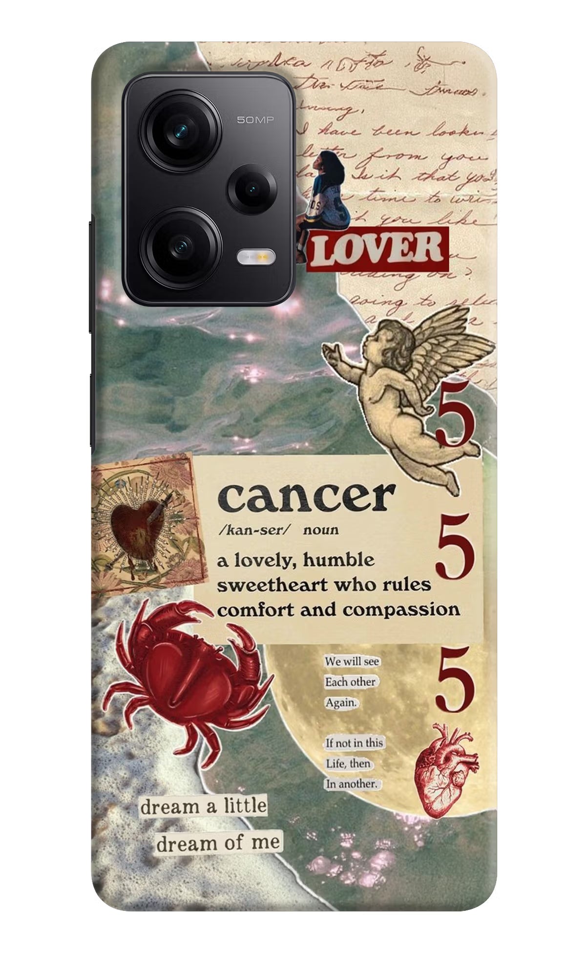 Cancer Zodiac Redmi Note 12 5G Hard Case Back Cover by Casekaro