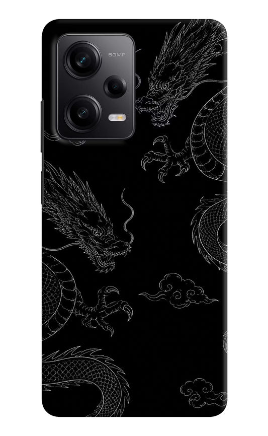 Twin Dragons Redmi Note 12 5G Hard Case Back Cover by Casekaro