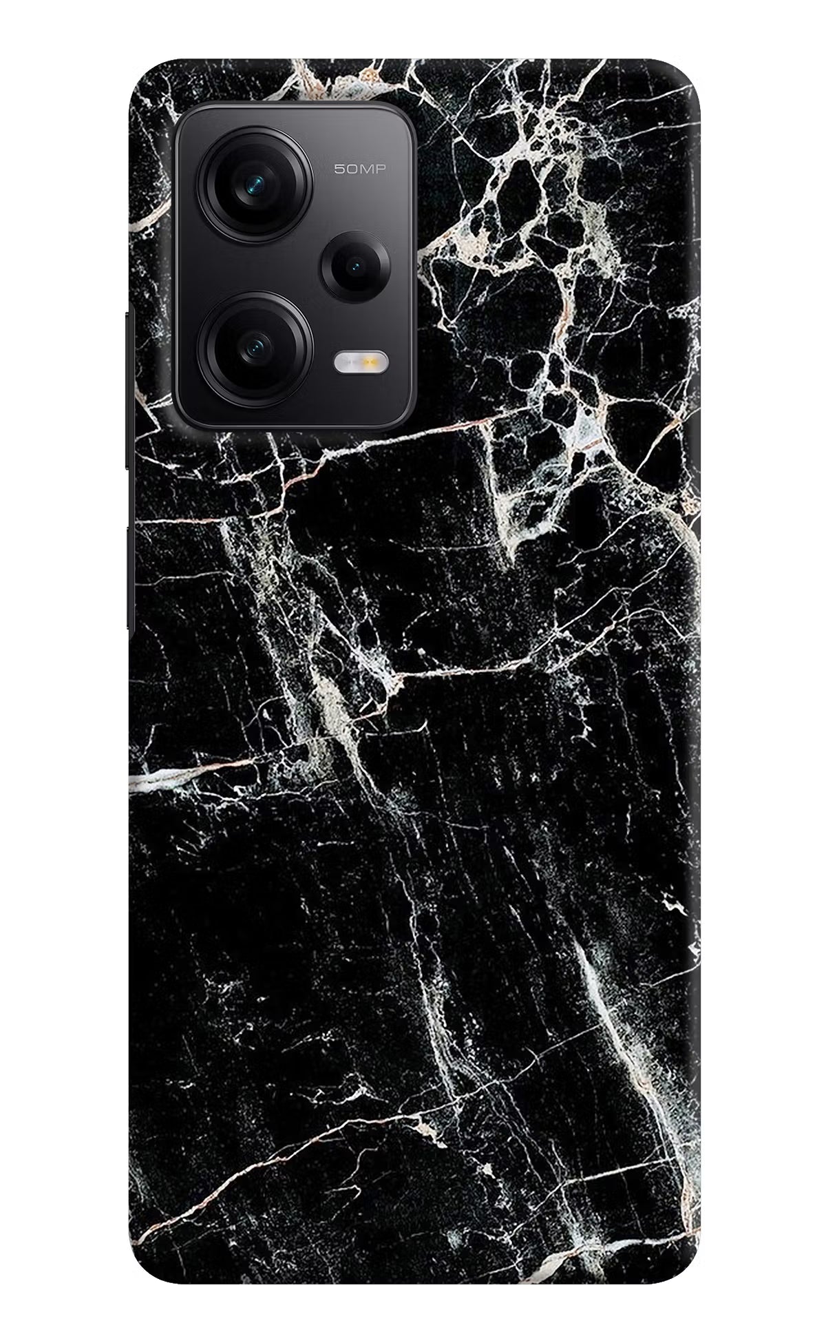 Black Marble Texture Redmi Note 12 Pro 5G Hard Case Back Cover by Casekaro
