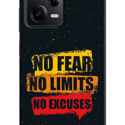No Fear No Limits No Excuse Redmi Note 12 Pro 5G Hard Case Back Cover by Casekaro