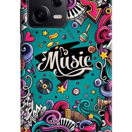 Music Graffiti Redmi Note 12 Pro 5G Hard Case Back Cover by Casekaro