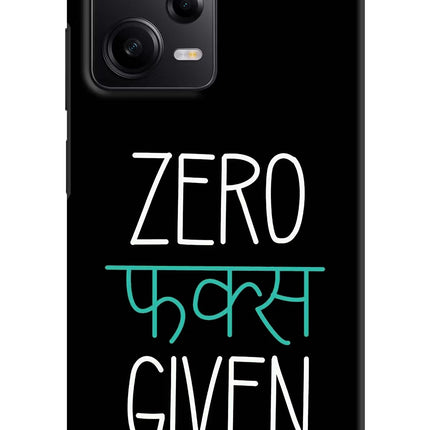 Zero Fucks Given Redmi Note 12 Pro 5G Hard Case Back Cover by Casekaro