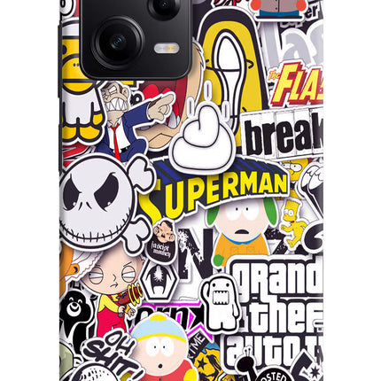 Sticker Bomb Redmi Note 12 Pro 5G Hard Case Back Cover by Casekaro