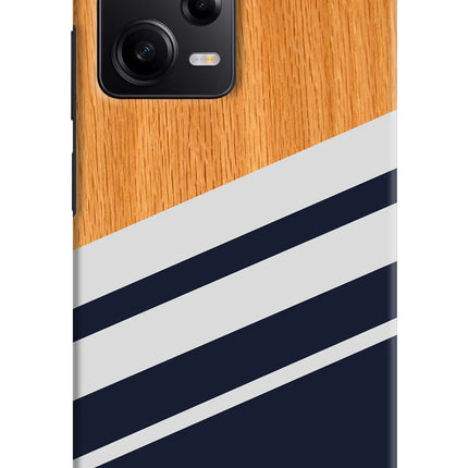 Blue and white wooden Redmi Note 12 Pro 5G Hard Case Back Cover by Casekaro