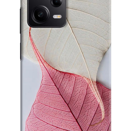 White Pink Leaf Redmi Note 12 Pro 5G Hard Case Back Cover by Casekaro