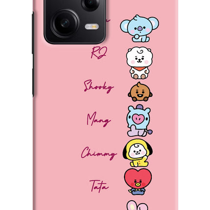 BTS names Redmi Note 12 Pro 5G Hard Case Back Cover by Casekaro