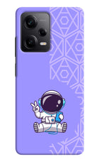 Cute Astronaut Chilling Redmi Note 12 Pro 5G Hard Case Back Cover by Casekaro