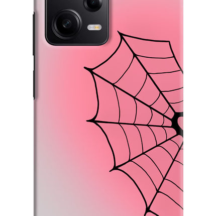 Pink Web Redmi Note 12 Pro 5G Hard Case Back Cover by Casekaro