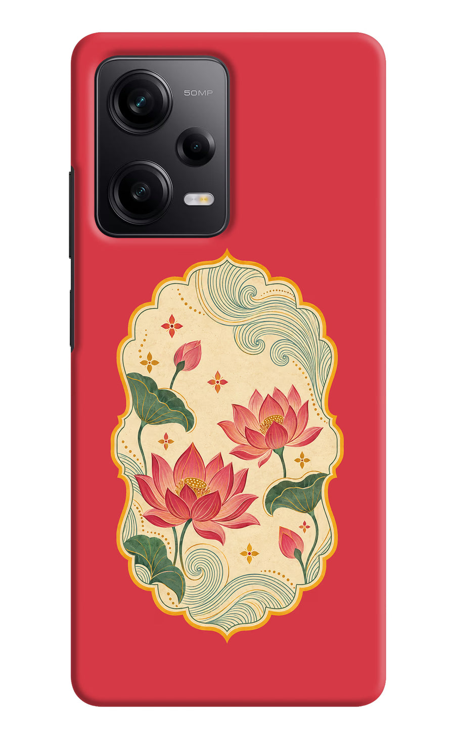 Pink Lotus Redmi Note 12 Pro 5G Back Cover, Hard case