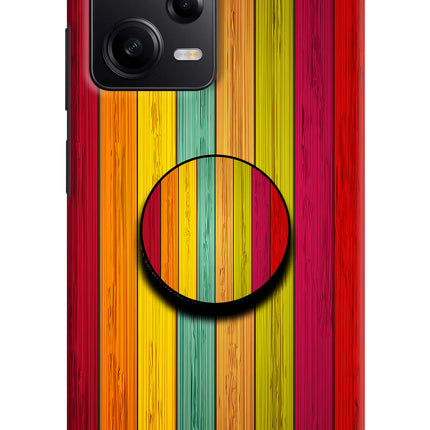 Multicolor Wooden Redmi Note 12 Pro 5G Pop Case by Casekaro