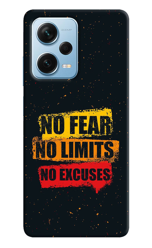 No Fear No Limits No Excuse Redmi Note 12 Pro+ 5G Hard Case Back Cover by Casekaro