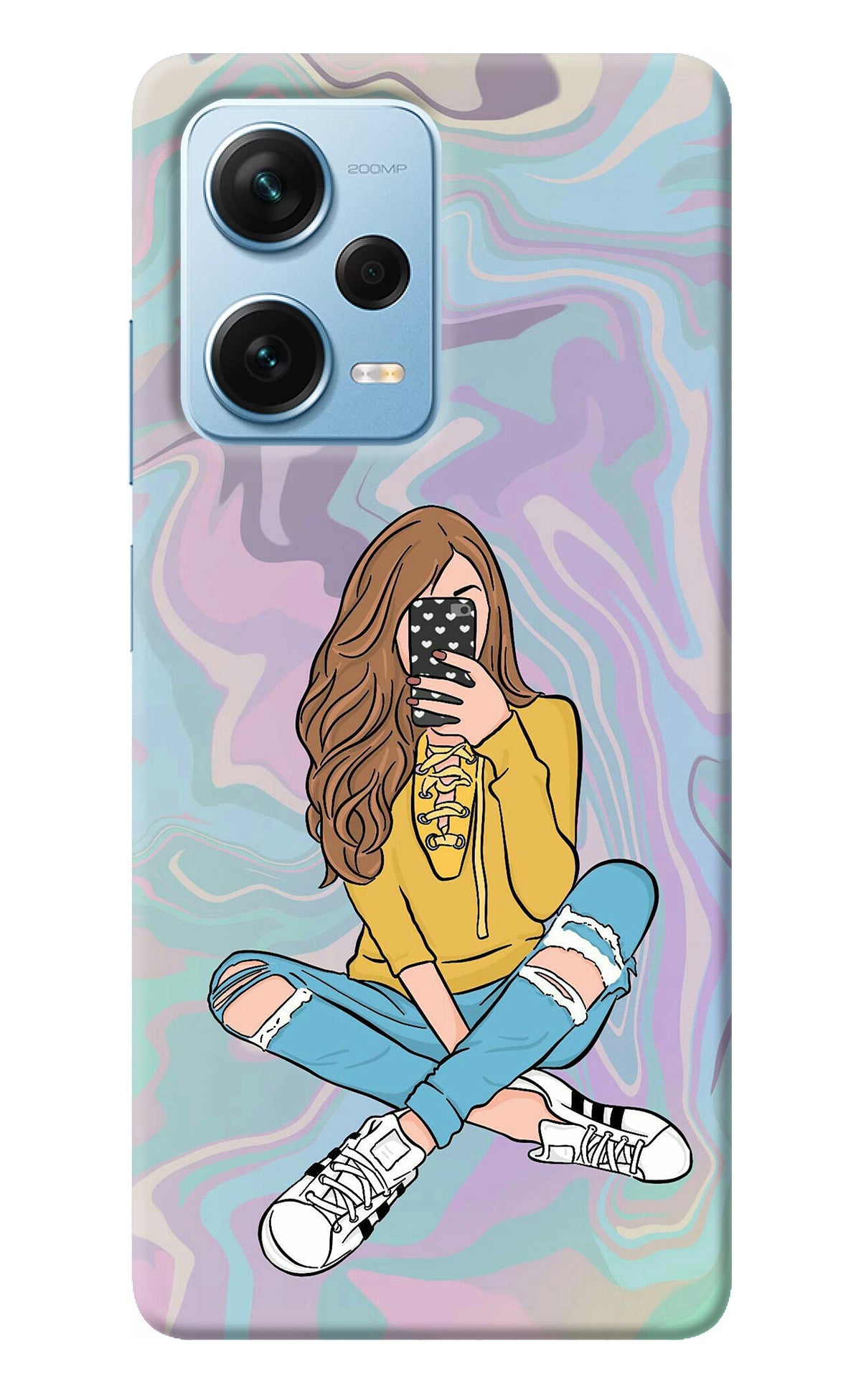 Selfie Girl Redmi Note 12 Pro+ 5G Back Cover