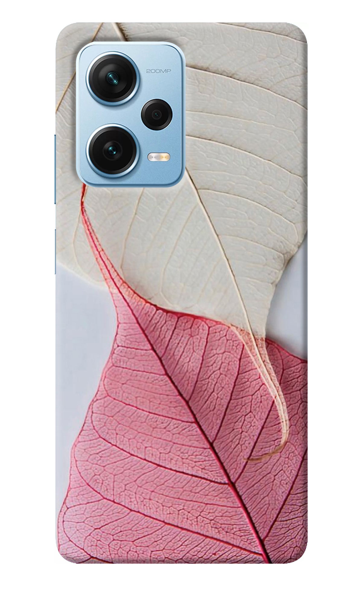 White Pink Leaf Redmi Note 12 Pro+ 5G Back Cover