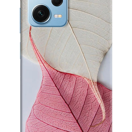 White Pink Leaf Redmi Note 12 Pro+ 5G Hard Case Back Cover by Casekaro