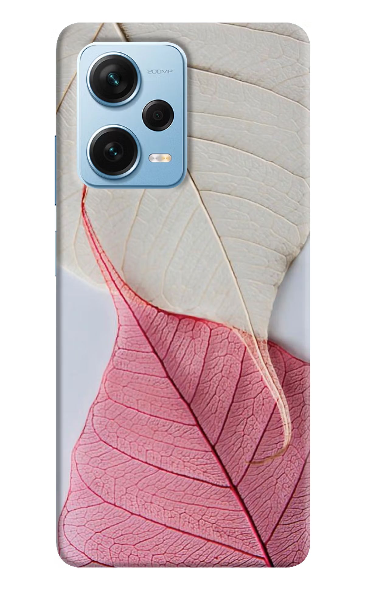 White Pink Leaf Redmi Note 12 Pro+ 5G Hard Case Back Cover by Casekaro