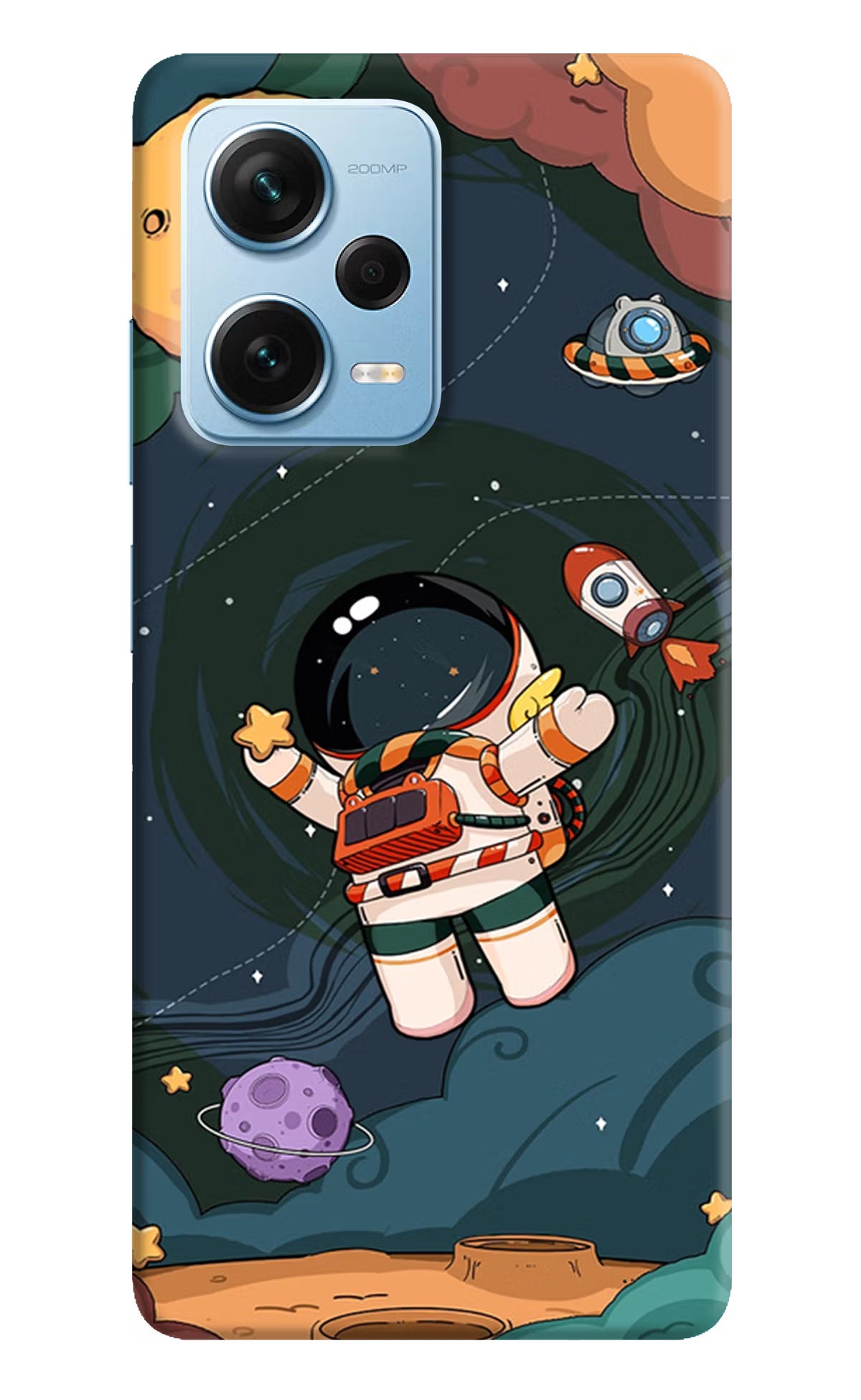 Cartoon Astronaut Redmi Note 12 Pro+ 5G Hard Case Back Cover by Casekaro