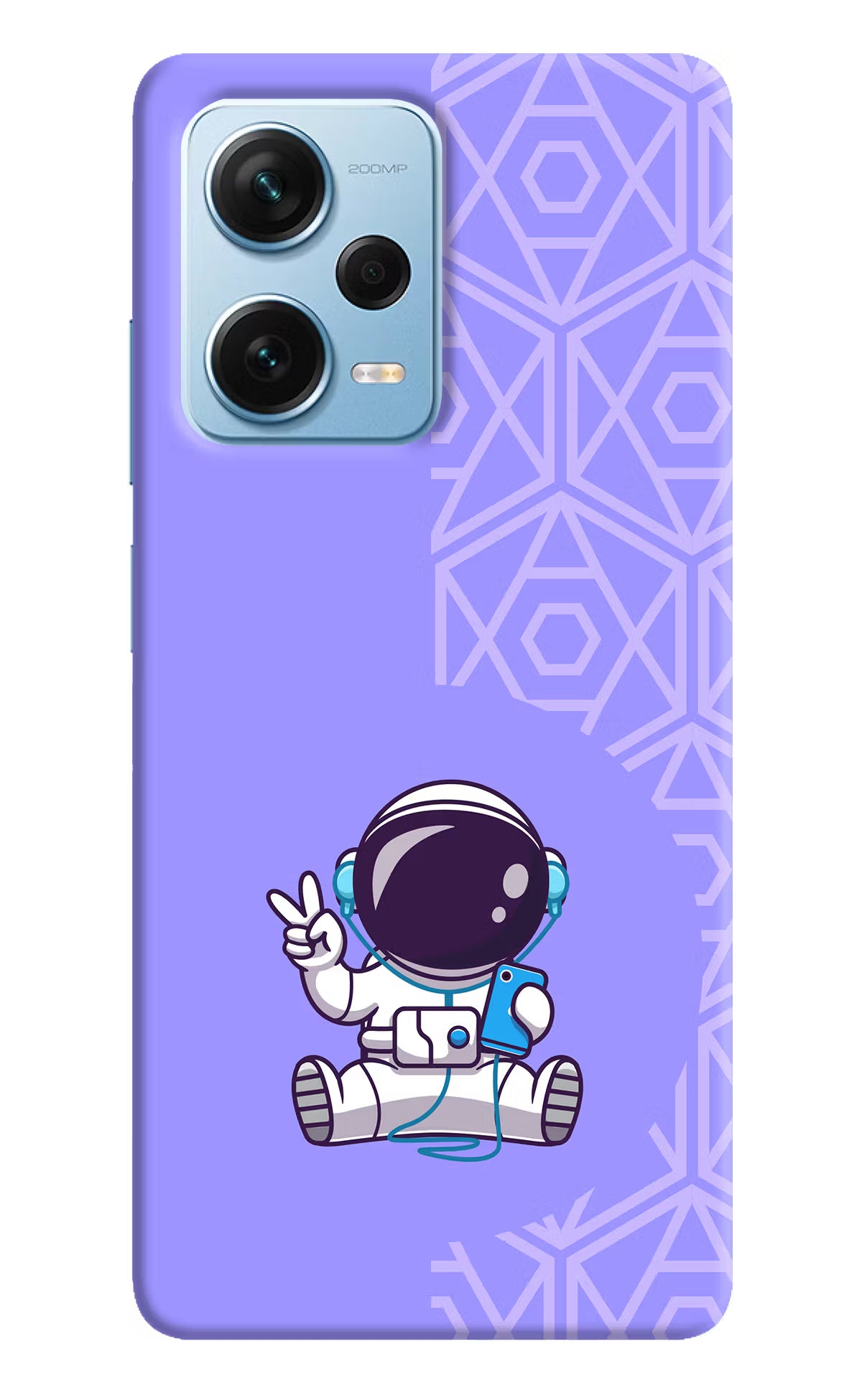Cute Astronaut Chilling Redmi Note 12 Pro+ 5G Hard Case Back Cover by Casekaro