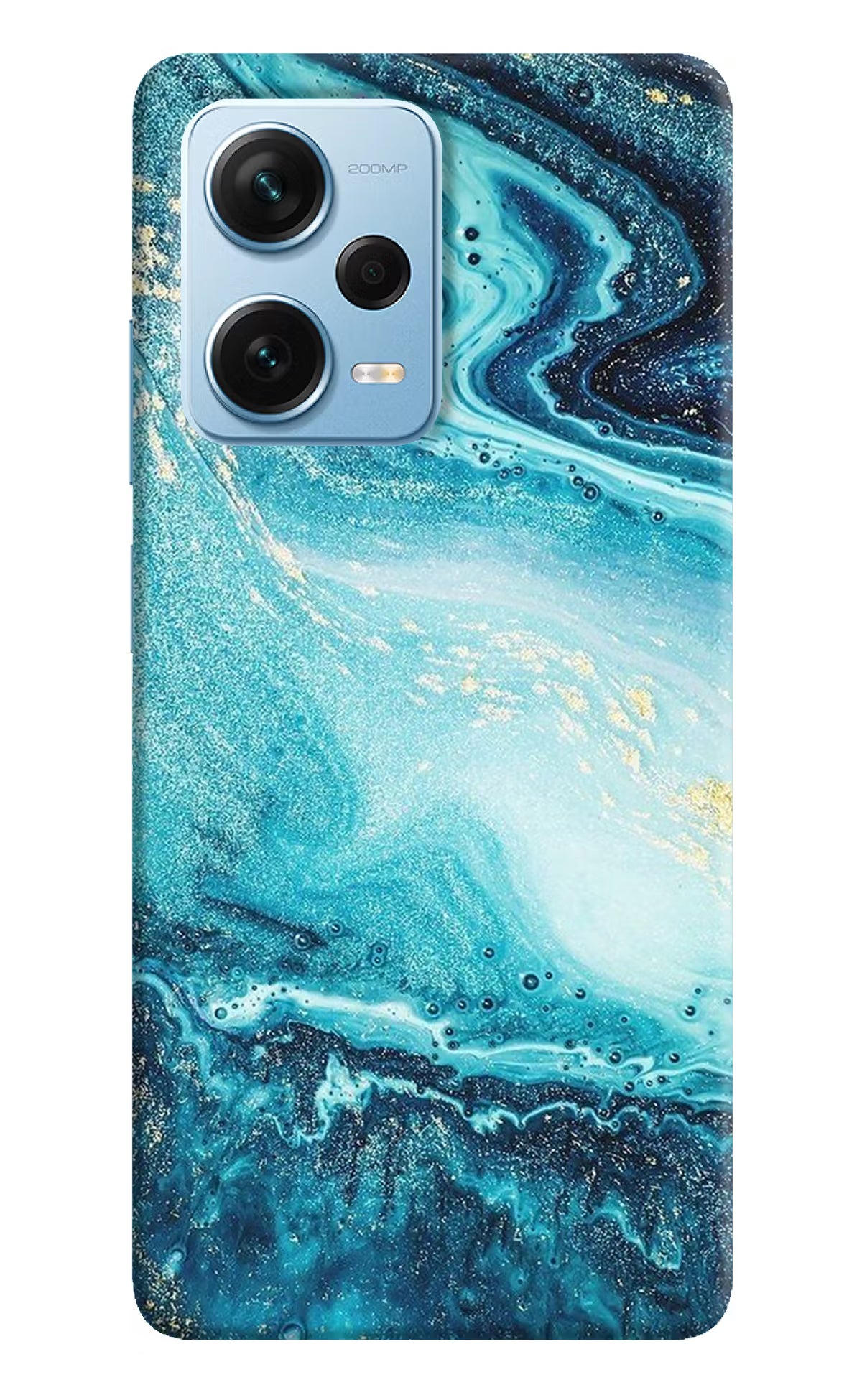 Blue Glitter Marble Redmi Note 12 Pro+ 5G Hard Case Back Cover by Casekaro