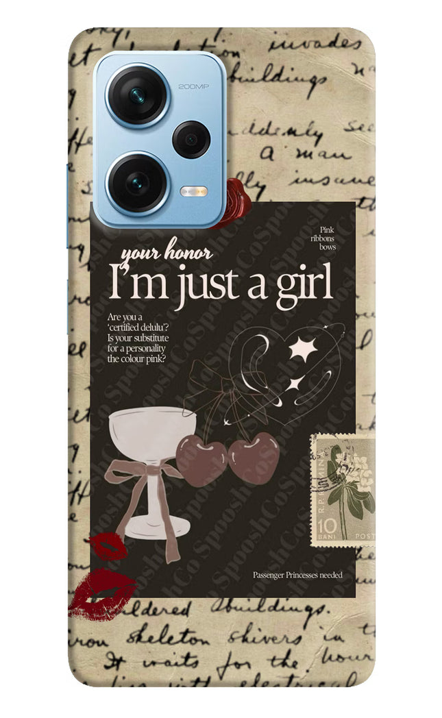 I am just a girl Redmi Note 12 Pro+ 5G Hard Case Back Cover by Casekaro