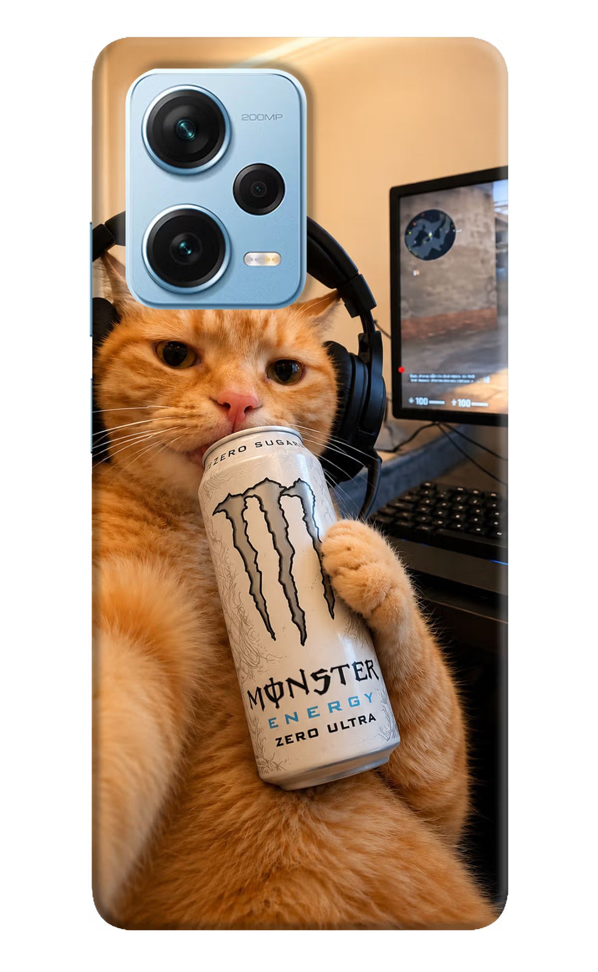 Gamer Cat Energy Redmi Note 12 Pro+ 5G Back Cover