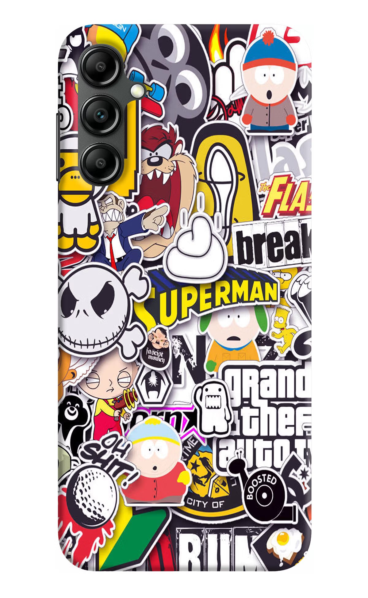 Sticker Bomb Samsung A14 5G Hard Case Back Cover by Casekaro