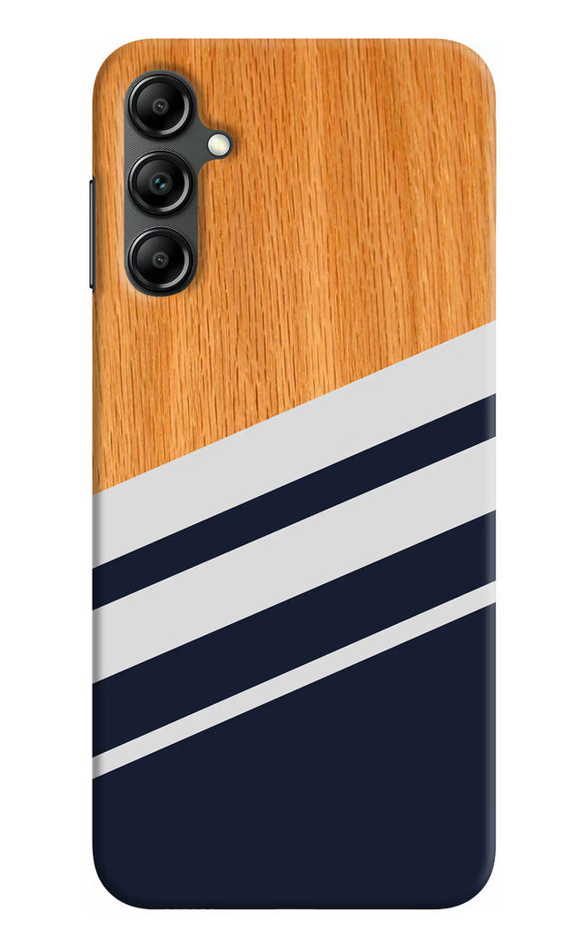 Blue and white wooden Samsung A14 5G Hard Case Back Cover by Casekaro