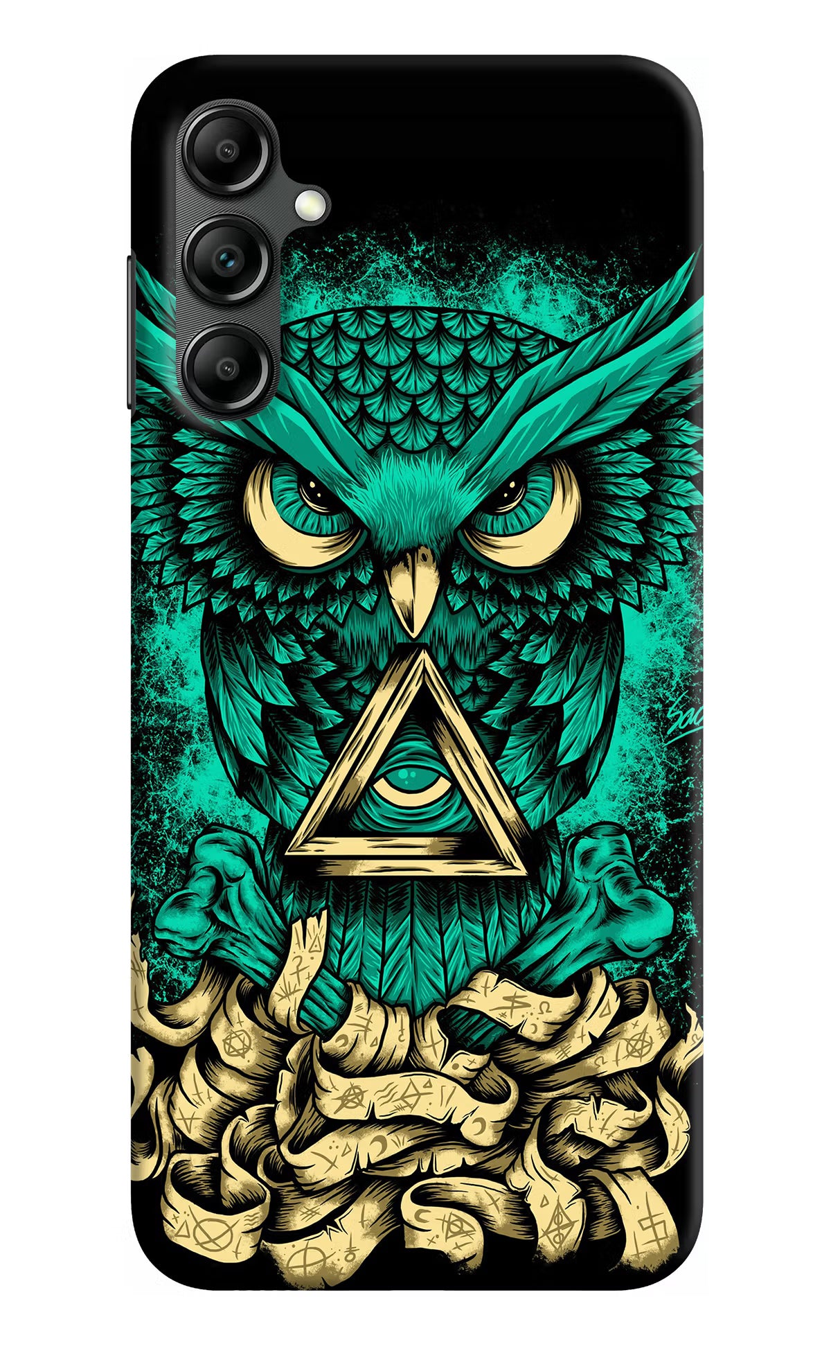 Green Owl Samsung A14 5G Hard Case Back Cover by Casekaro