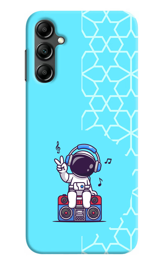 Cute Astronaut Chilling Samsung A14 5G Hard Case Back Cover by Casekaro