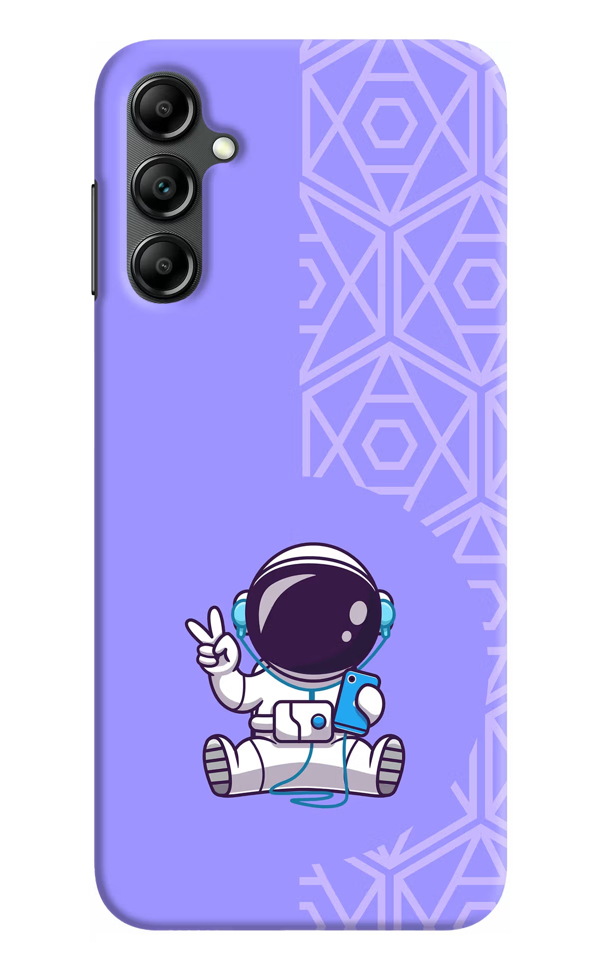 Cute Astronaut Chilling Samsung A14 5G Hard Case Back Cover by Casekaro