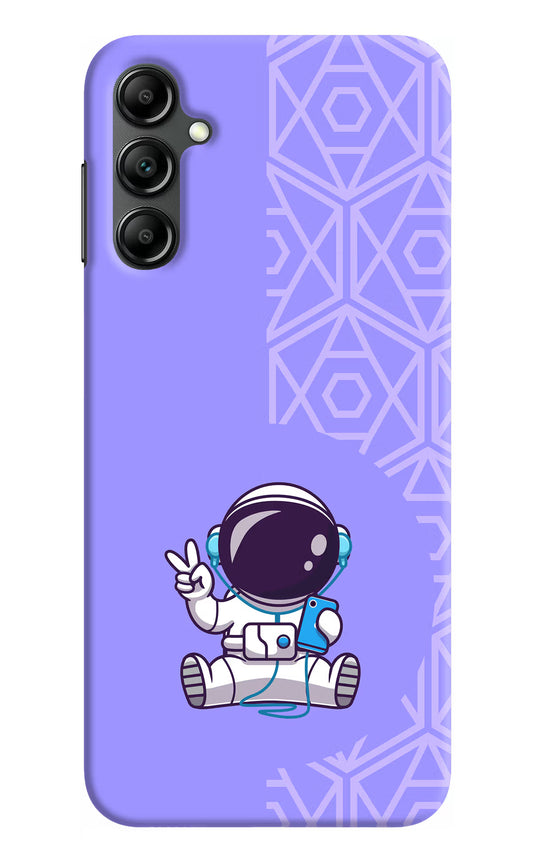 Cute Astronaut Chilling Samsung A14 5G Hard Case Back Cover by Casekaro