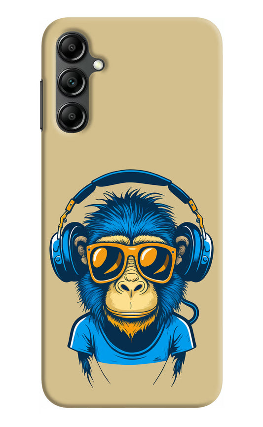 Monkey Headphone Samsung A14 5G Hard Case Back Cover by Casekaro