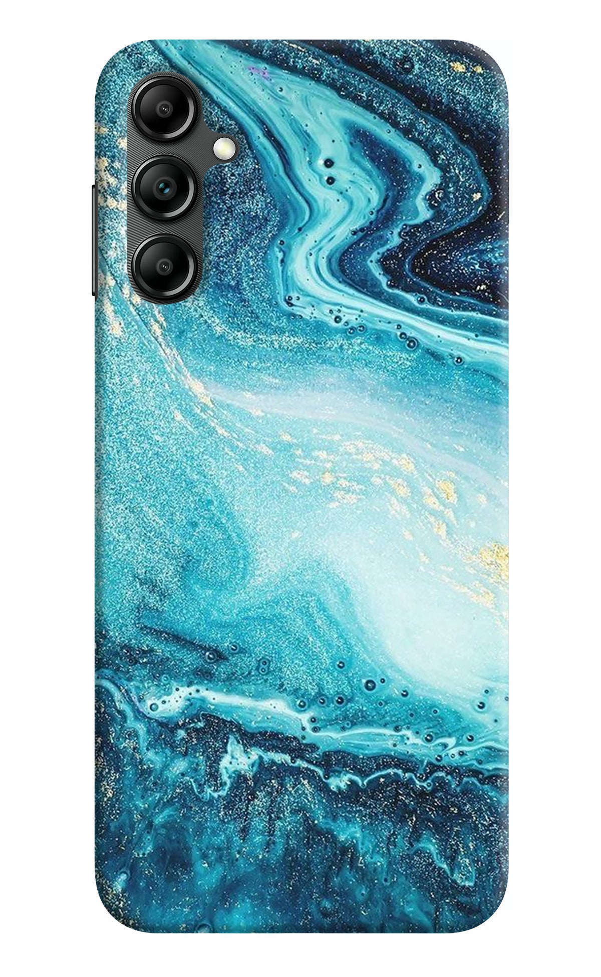 Blue Glitter Marble Samsung A14 5G Back Cover