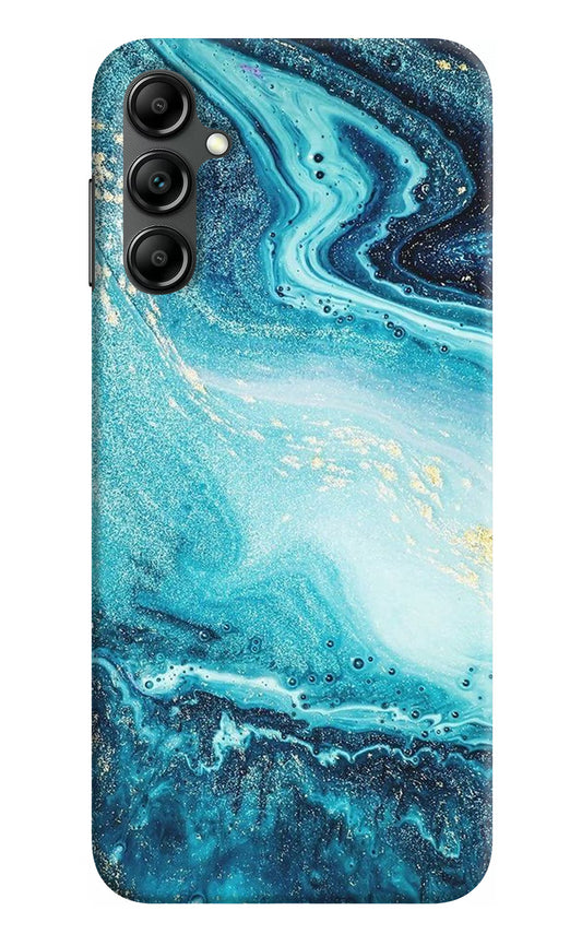 Blue Glitter Marble Samsung A14 5G Hard Case Back Cover by Casekaro