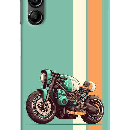 Striped Moto Drift Samsung A14 5G Hard Case Back Cover by Casekaro