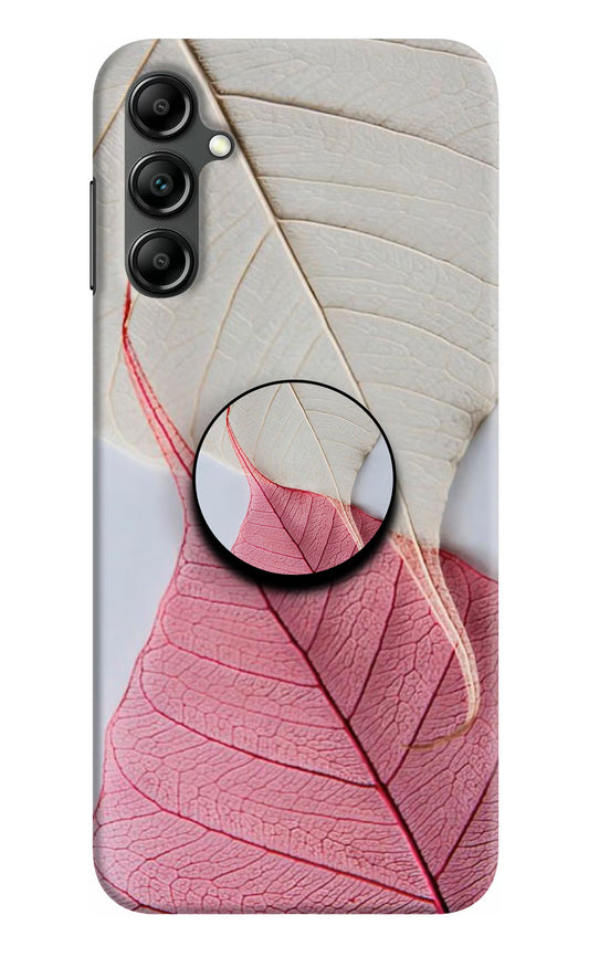 White Pink Leaf Samsung A14 5G Pop Case by Casekaro